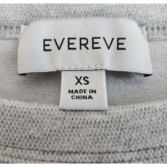 EVEREVE Women XS Sweatshirt Light Gray Long Sleeve Wide Cuff with Snaps 36" - Picture 3 of 6